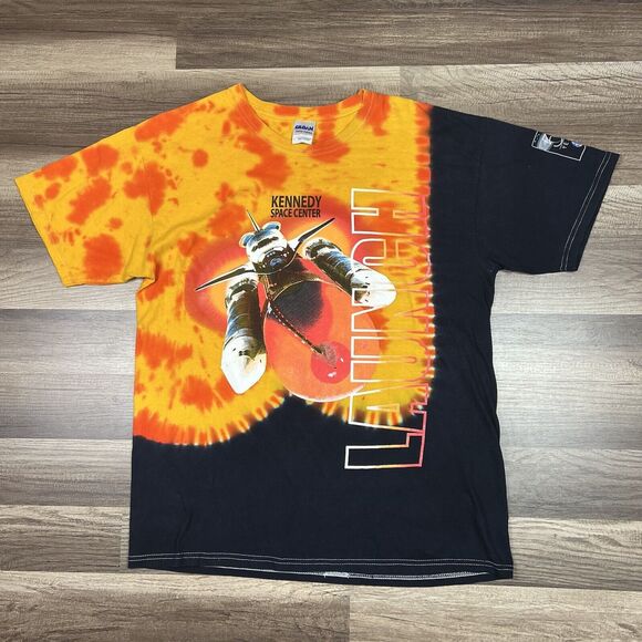 Vintage Kennedy Space Center Launch Tie Dye Shirt Size Large 50 Years NASA - Picture 1 of 8